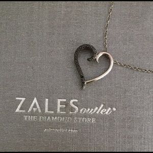 Zales heart-shaped black & white diamond necklace